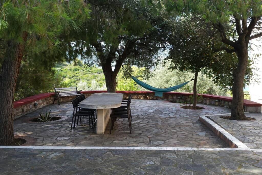 Secluded House With Great View And Private Beach Theologos  Exteriör bild